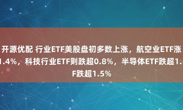 开源优配 行业ETF美股盘初多数上涨，航空业ETF涨超1.4%，科技行业ETF则跌超0.8%，半导体ETF跌超1.5%